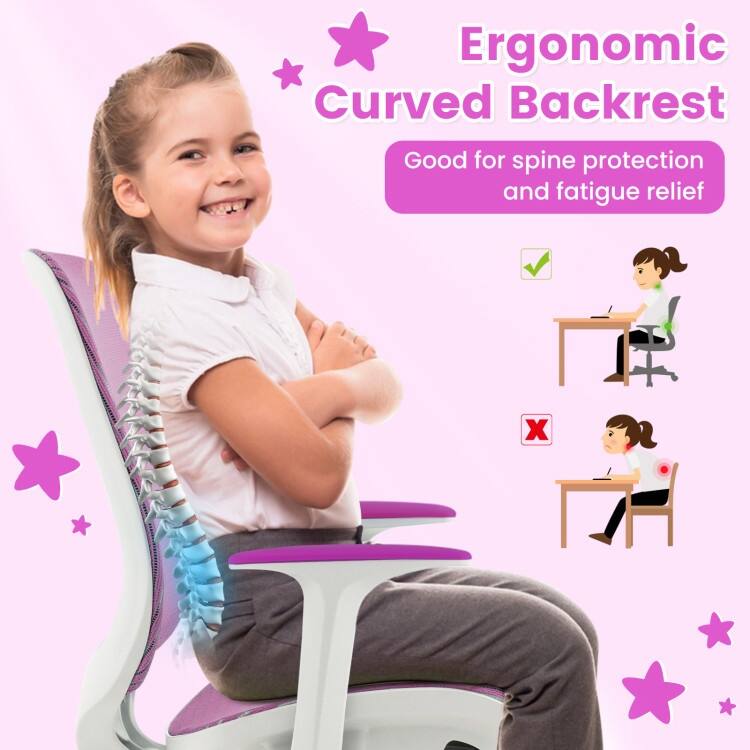 Swivel Mesh Children Computer Chair with Adjustable Height - 22.5" x 22.5" x 31.5"