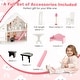 preview thumbnail 9 of 7, Semi-Opened DIY Dollhouse with Simulated Rooms and Furniture Set-White - 32” x 12” x 34” (L x W x H)
