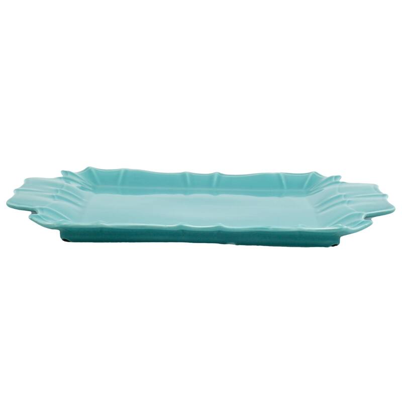 Euro Ceramica Chloe 16" Square Platter with Handles