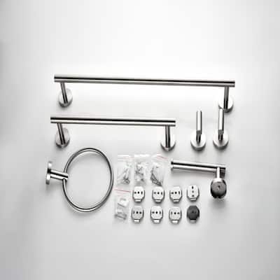 6 Piece Stainless Steel Bathroom Towel Rack Set