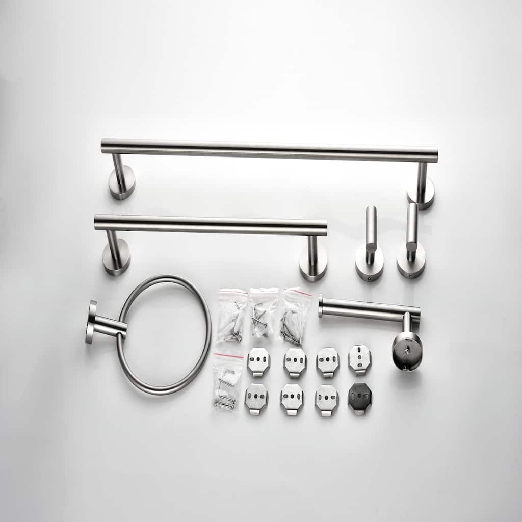 6 Piece Stainless Steel Bathroom Towel Rack Set
