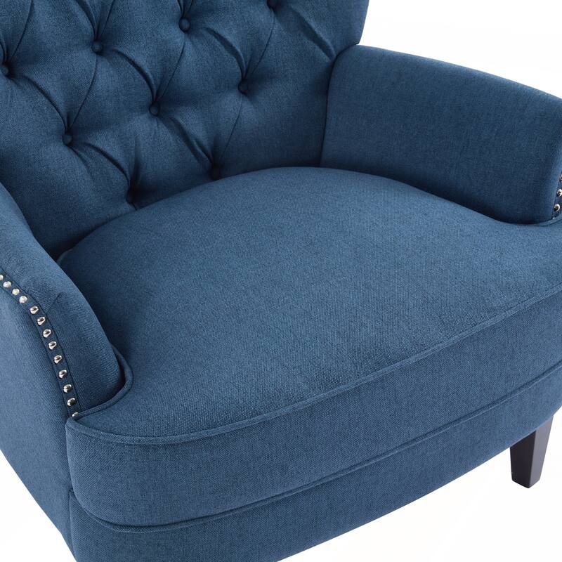 Upholstered Lounge Chair with Nailhead Trim