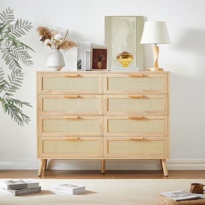 Bedroom Dresser with Rattan Fronts