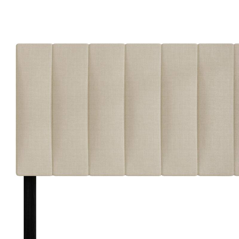 Clayfell Dennis Twin Upholstered Headboard with Vertical Channel Design, Adjustable Height, Gray