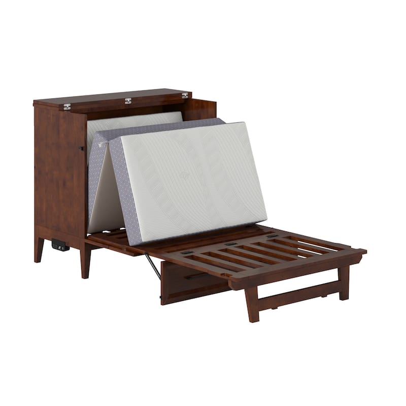 Santa Fe Murphy Bed Chest with Mattress and Built-in Charger