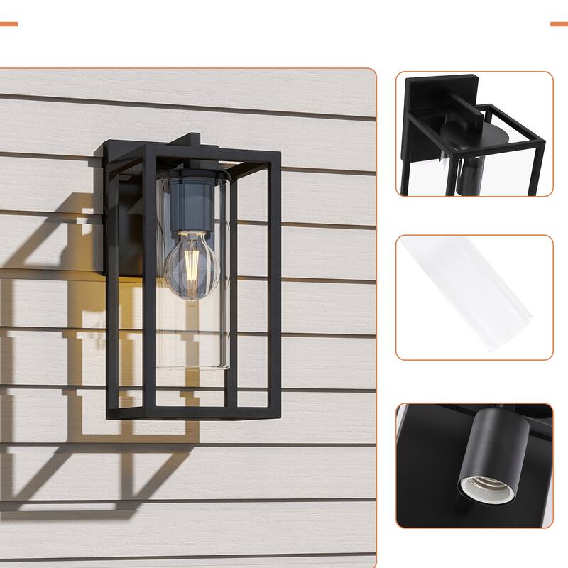 1-Light Outdoor Wall Lights, Outdoor Wall Lantern with Glass Shade