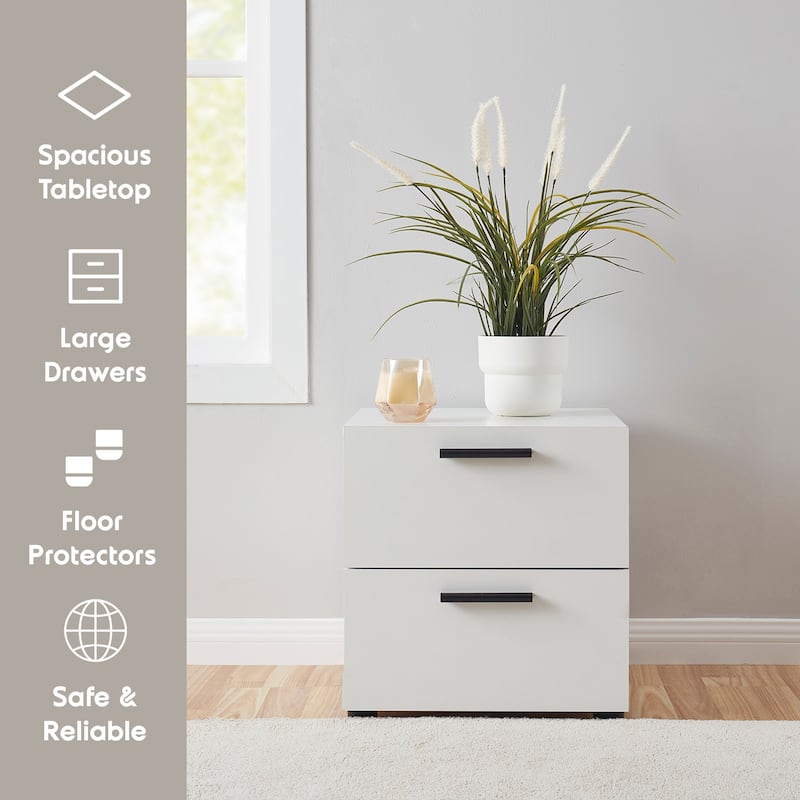 Nestl 2 Drawer Wooden Night Stand