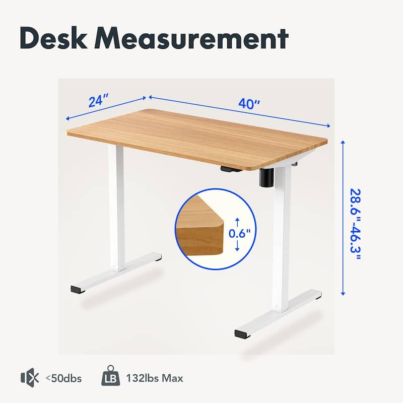 FlexiSpot Electric Standing Desk Whole-Piece Desk Board Computer Desk Height Adjustable Desk for Home Office