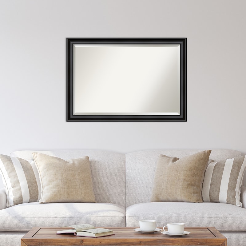 Beveled Wall Mirror - Grand Black Narrow Frame - Grand Black Narrow