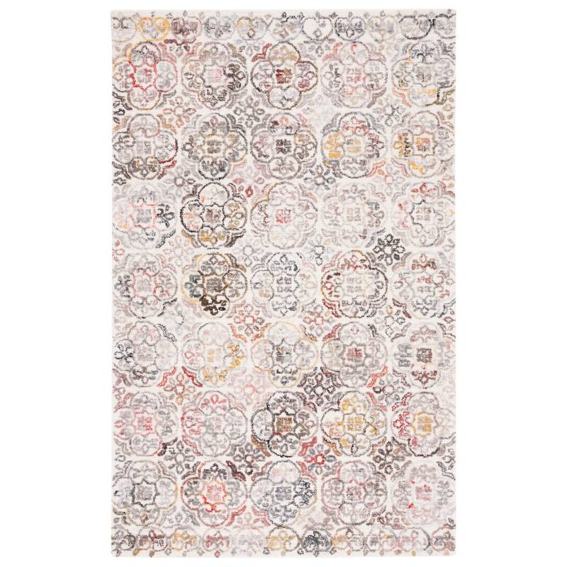 SAFAVIEH Handmade Metro Nell Floral Wool Rug - 6' Square - Ivory/Red