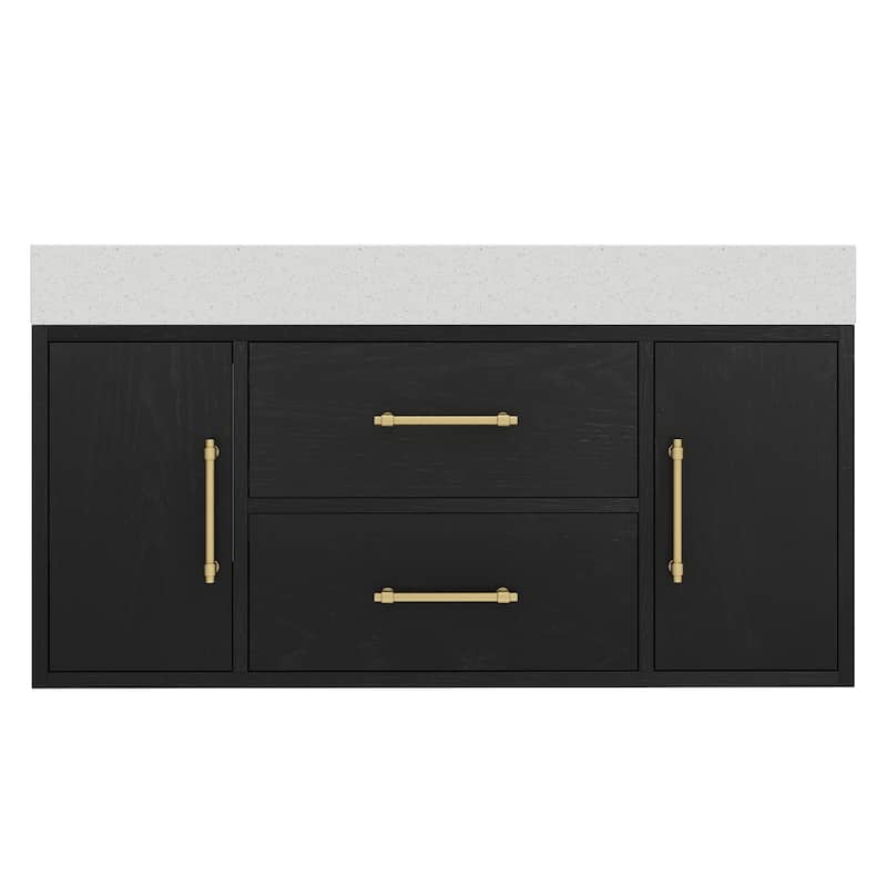 Moasis 40"/48" Wide Floating Wall Mounted Bathroom Vanity with 2 Drawers & 2 Storage Cabinet