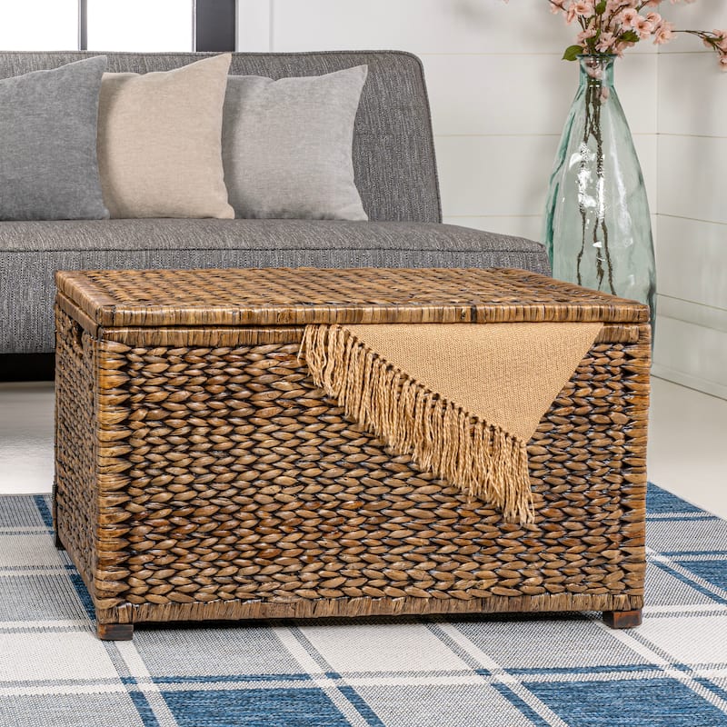 happimess Anada Wicker Weave 30" Storage Trunk, Natural