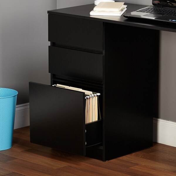 Simple living best choice wooden black writing desk with 1 drawer and shelf deals