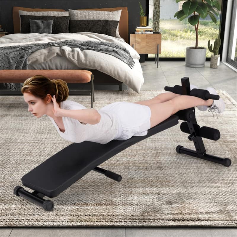 Adjustable Sit-Up Bench Home Gym Exercise Equipment 5 Heights - 50" x 20.5" x 21"-27"
