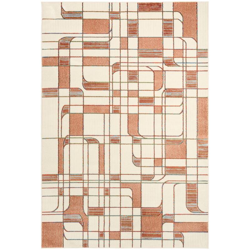 Nourison Nordic Indoor only Abstract Area Rug - 5' x 7' - Ivory/Rust