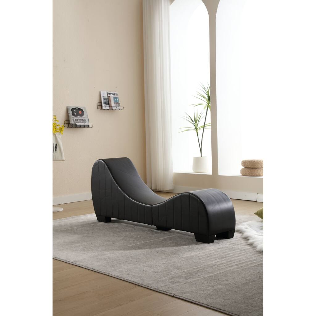 Curved Sofa Chair/ Yoga Chaise Lounge/ Decompression Chair, Black
