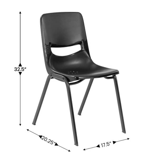dimension image slide 0 of 2, Ergonomic Heavy-Duty Flex Comfort Classroom Stack Chair - 17.5"W x 20.25"D x 32.5"H