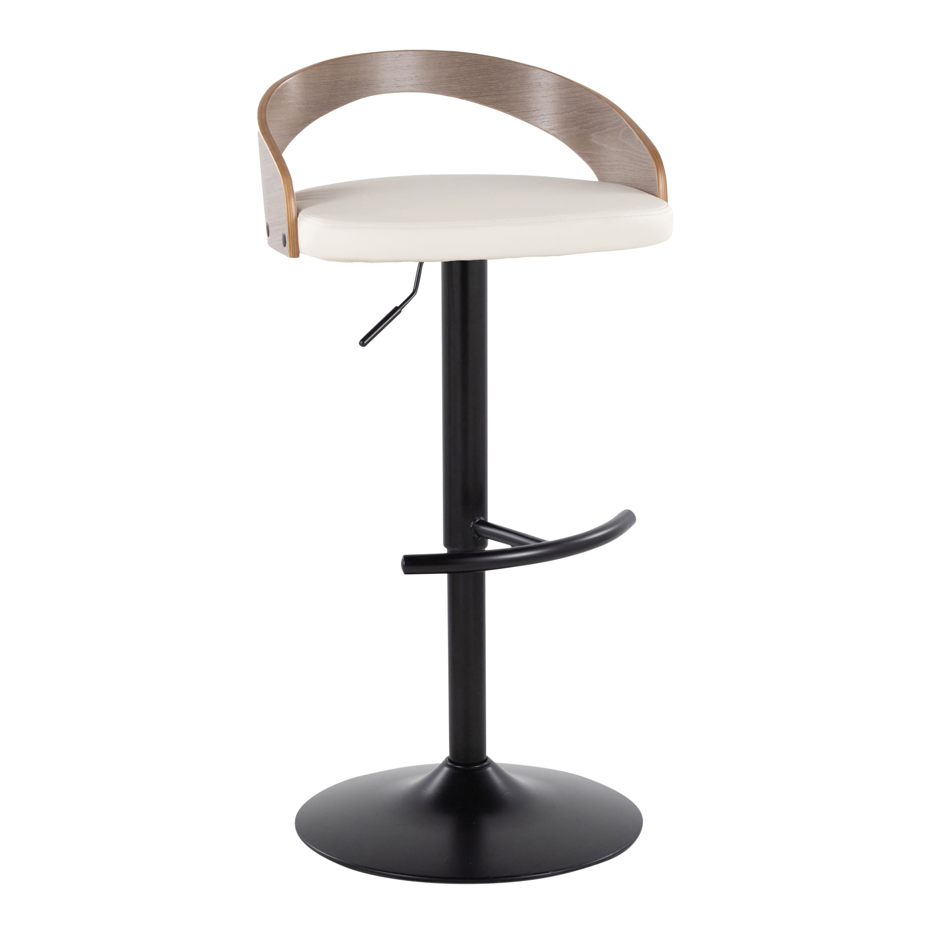 Option White PU/Light Grey Wood/Black Metal