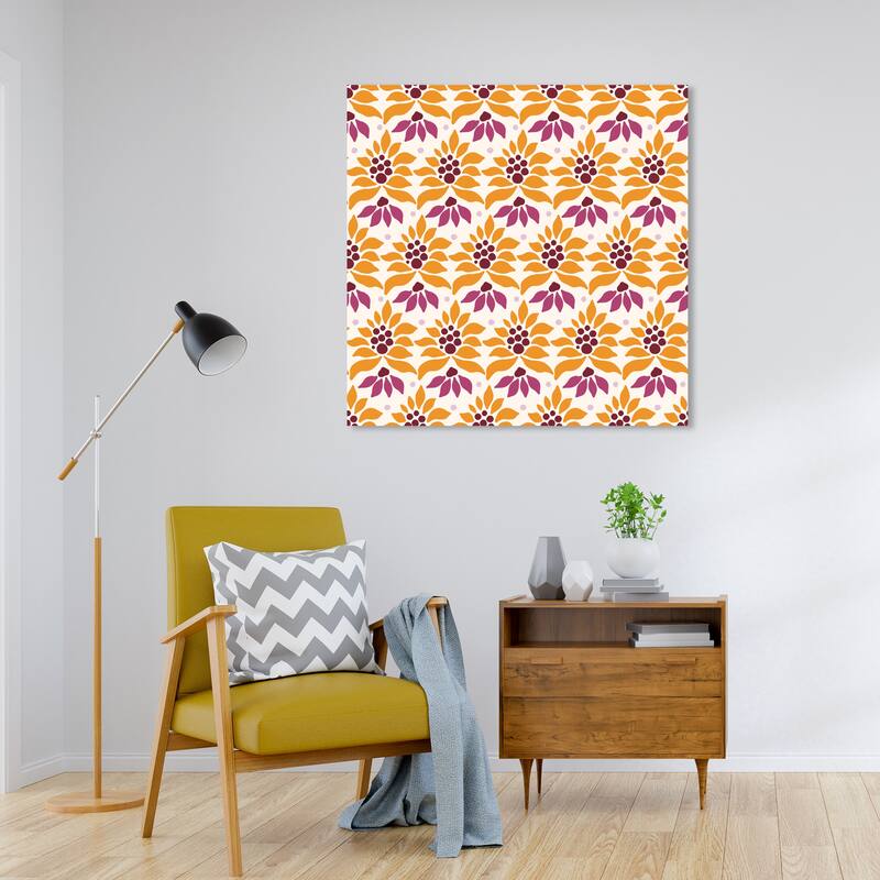 Wynwood Studio Canvas Abstract All sold out florals Orange and Apricot Modern & Contemporary Wall Art Canvas Print