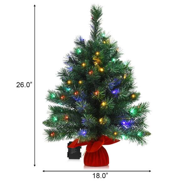 Costway 26''Pre-Lit Tabletop Fir Christmas Tree 8 Flash Modes - 26 ...