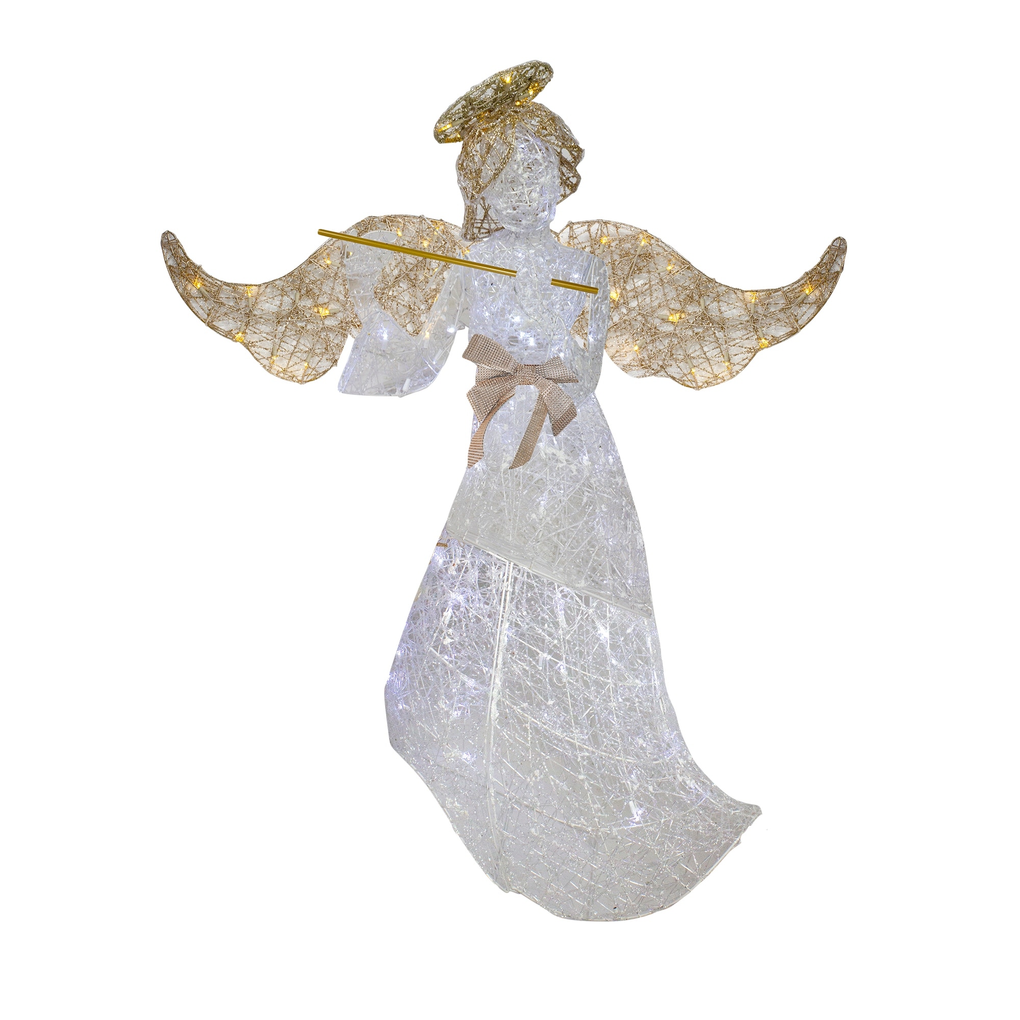 Shop 62 White Standing Angel With Gold Wings Led Lighted