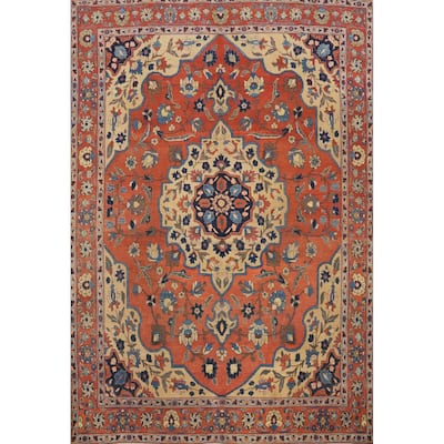Hand Knotted Oriental 100% Wool Carpet Traditional Floral Oranges & Rust Bakhtiari Area Rug - 11' 6'' X 9' 2''