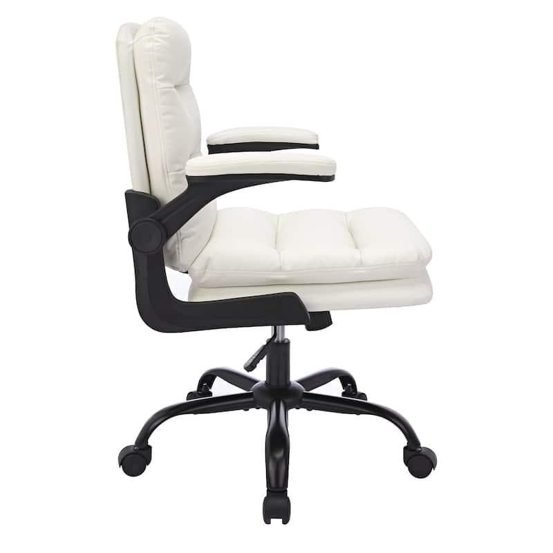 2 Pieces PU-Padded Home Office Desk Chair, Ergonomic Chair Computer Chair, Swivel Executive Office Chair
