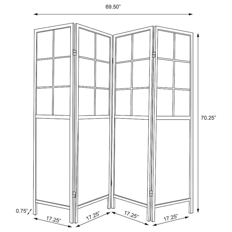 Edwards 4-Panel Room Divider Folding Shoji Screen Natural