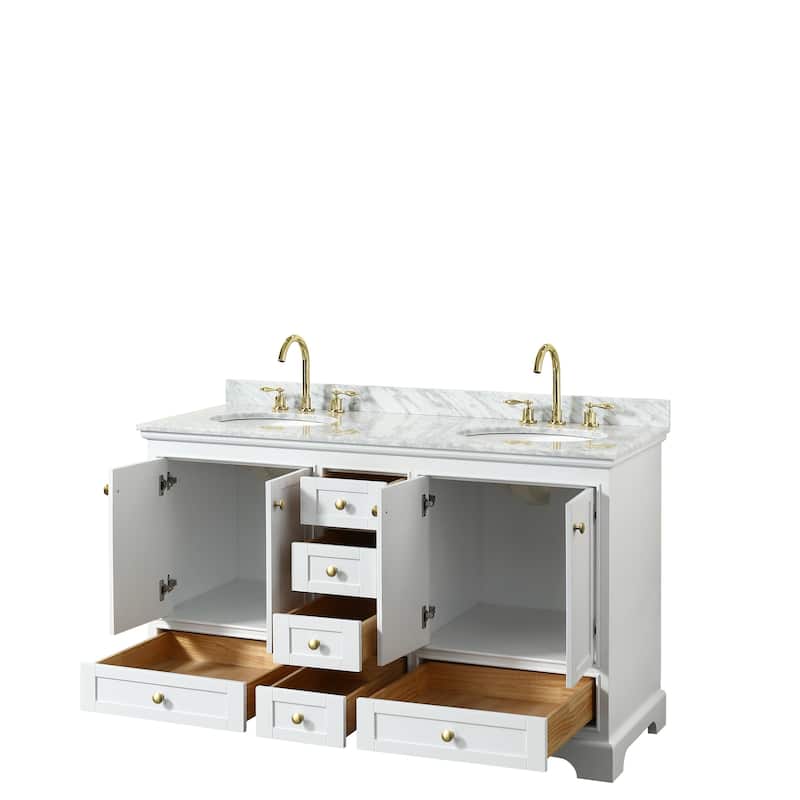 Deborah 60-inch Double Vanity, Oval Sinks, No Mirrors
