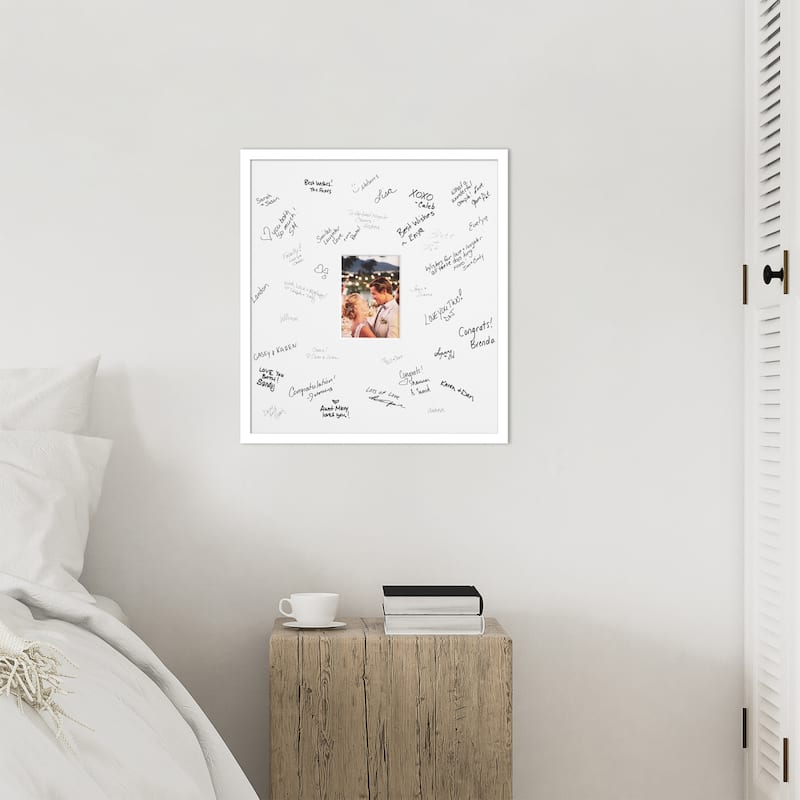 Svelte Signature Mat Picture Frame - Autograph Photo Frame Guest Book Alternative for Weddings, Graduations, or Retirement