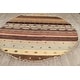 preview thumbnail 10 of 13, Striped Gabbeh Kashkoli Area Rug Wool Handmade Oriental Carpet - 7'9" x 8'2" Round