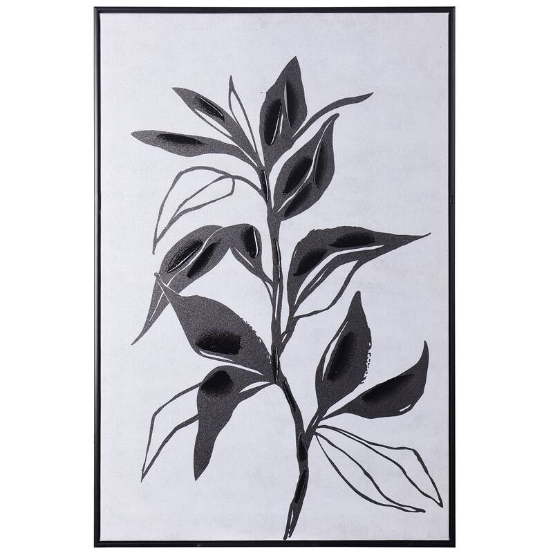 StyleCraft Charcoal Shadow II - Hand Embellished Framed Canvas Art