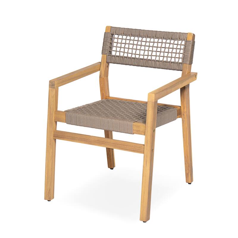 Christopher Knight Home - Lyla Outdoor Rope Woven Acacia Dining Chair Set (Only chair)
