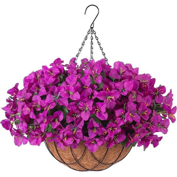 Artificial Hanging Baskets Fake Flowers, Plants for Outdoor - 17.7"D x 15"W  x 15"H - Bed Bath & Beyond - 42869586
