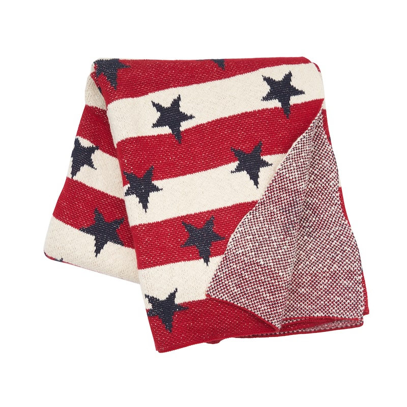 American Flag Stars and Stripes Throw Collection - Red