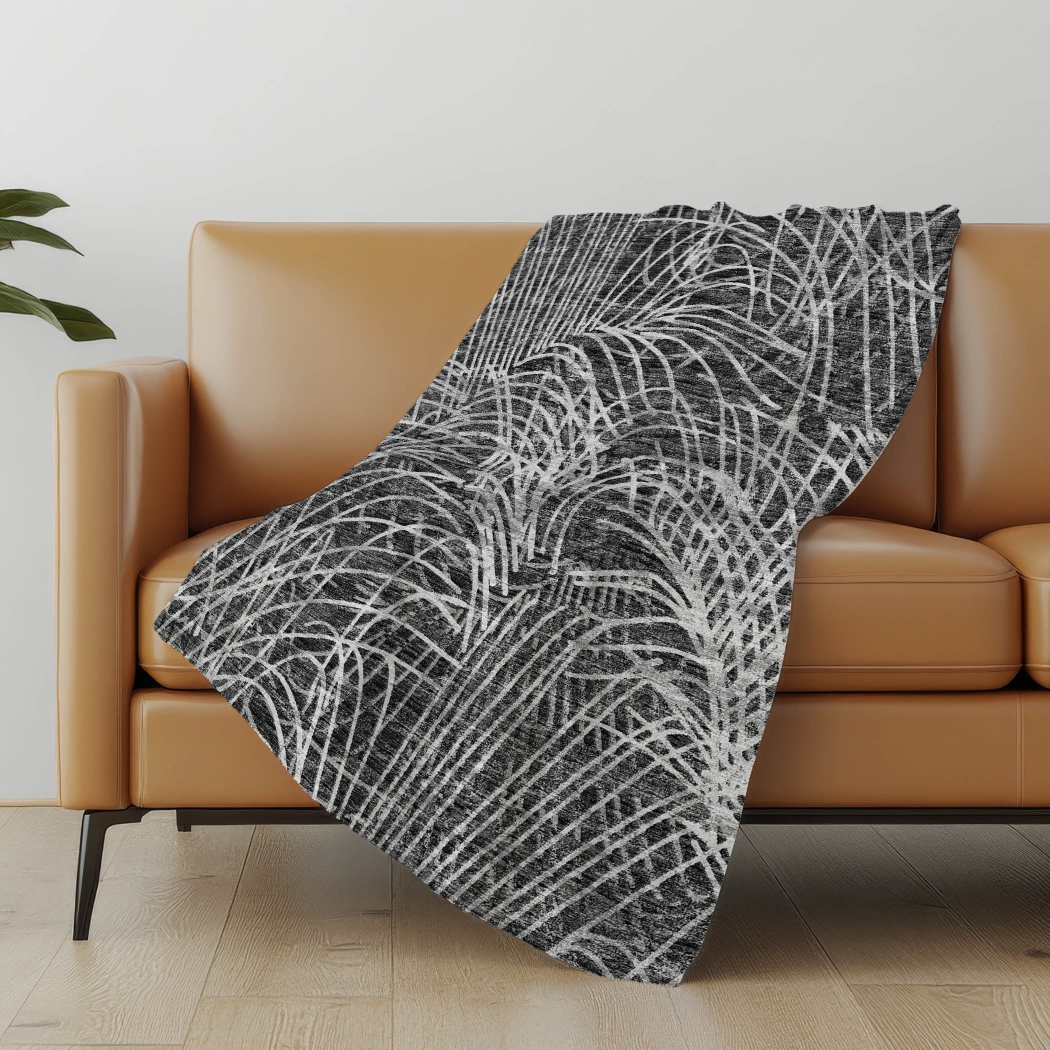 Premium Machine Washable ASB35 Contemporary Sherpa Throw Blanket