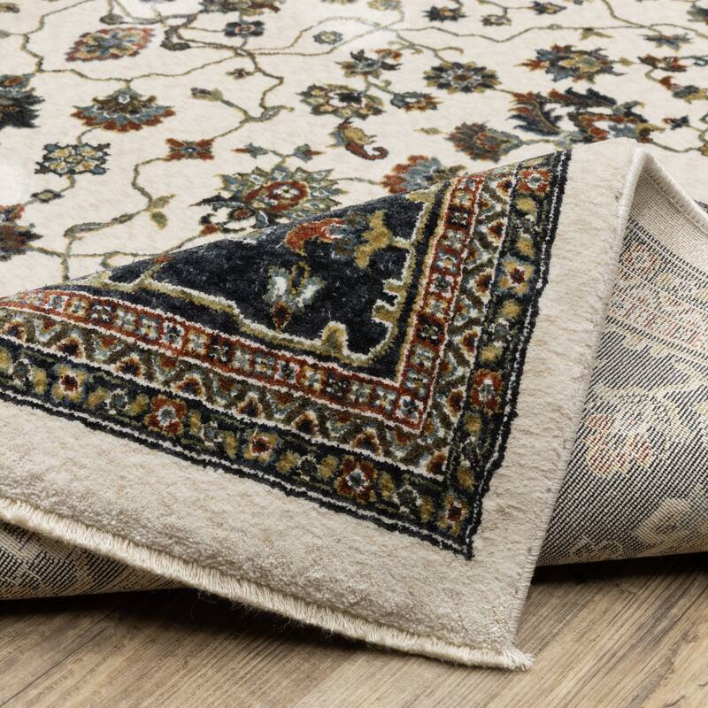 Style Haven Victoria Classic Traditional Ivory/ Navy Area Rug