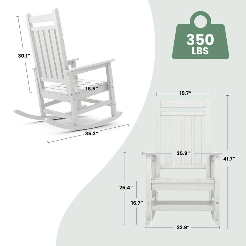 HDPE Outdoor Patio Rocking Plastic Adirondack Chair