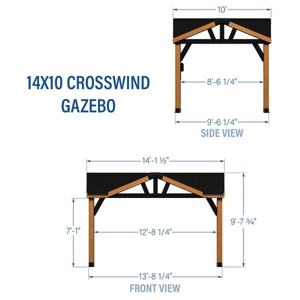 Backyard Discovery Crosswind 14x10' Cedar Gazebo with Multi-Gable