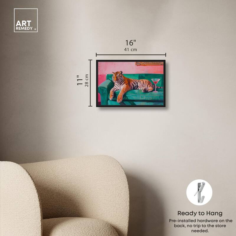 Lounging Tiger Canvas by Art Remedy