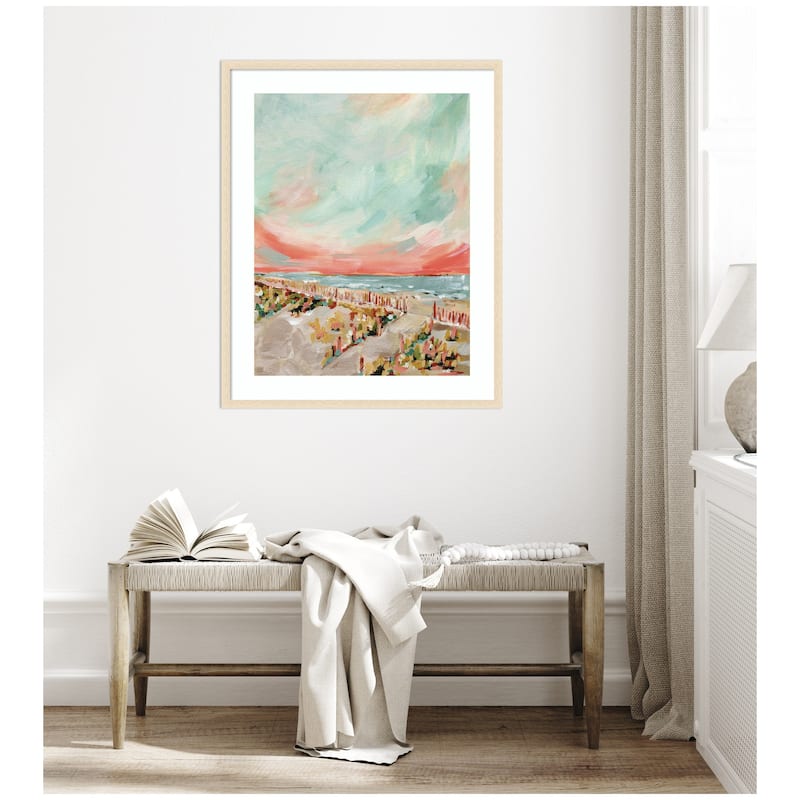 Kate and Laurel Framed Art Landscape 03 Beach by Annie Quigley