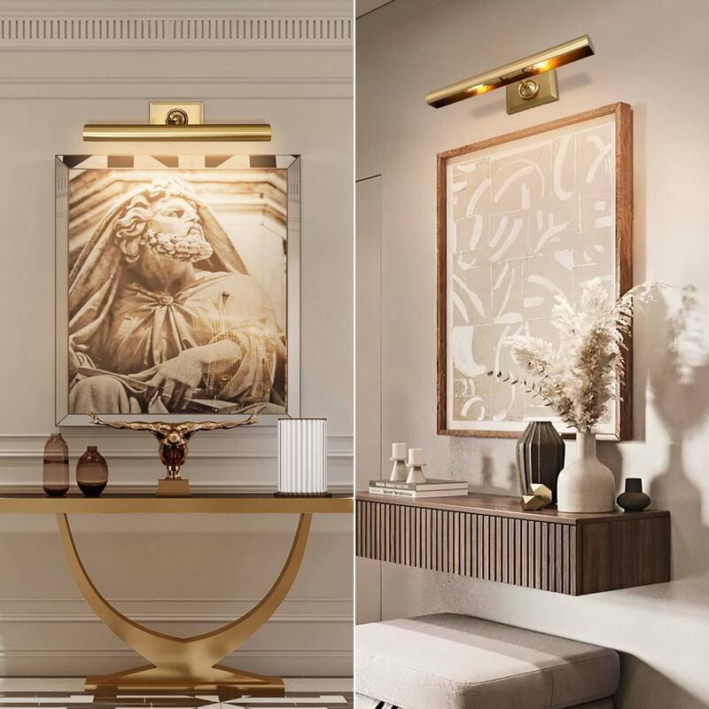KAYLA Adjustable Gold Picture Wall Sconce - 1-Light, Multiple Sizes (8-30 in.)