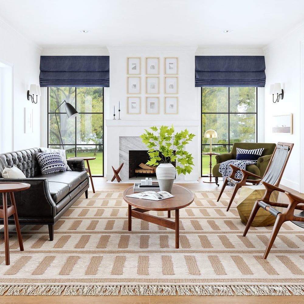 Merrick Tasseled Cotton and Wool Area Rug