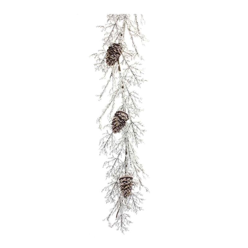 Iced Pinecone Artificial Christmas Garlands 5' x 8" Unlit Set of 2