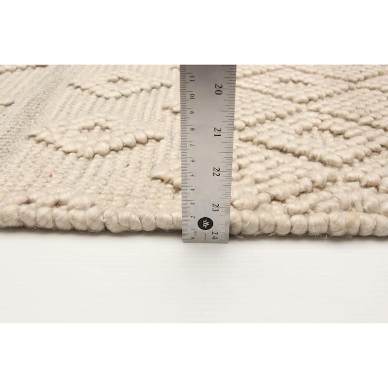 ECARPETGALLERY Braid weave Sienna Cream Wool Rug - 5'3 x 7'7