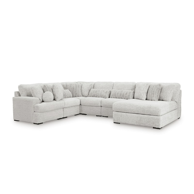 Signature Design by Ashley Snodoodle Gray 6-Piece Sectional with Chaise - 156" W x 113" D x 40" H