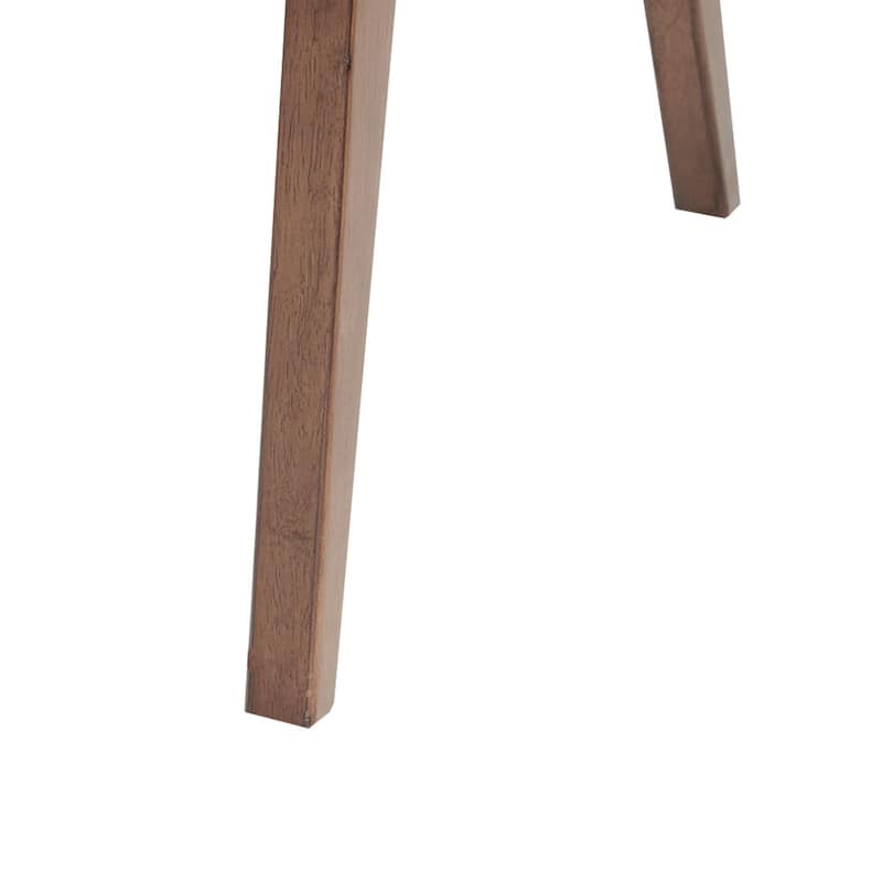 Roomfitters Dining Side Chair (Set of 2), Mid-Century Modern Upholstered Seating with Solid Pecan Wood Legs, Light Gray