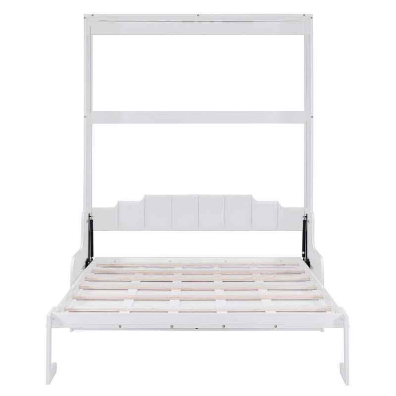Queen Size Murphy Wall Bed with Foldable Cushion & Space-Saving Design