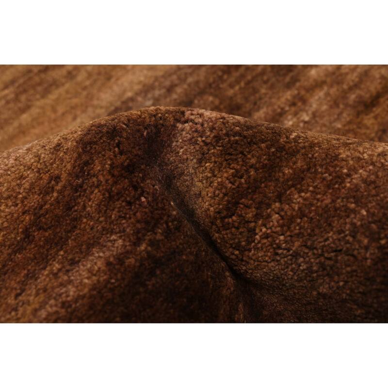 ECARPETGALLERY Hand-knotted Pak Finest Gabbeh Dark Brown Wool Rug - 4'1 x 5'11