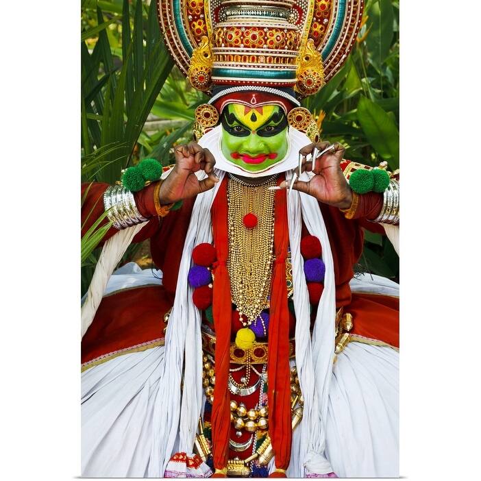 "Portrait of Kathakali dancer in full costume" Poster Print - Multi